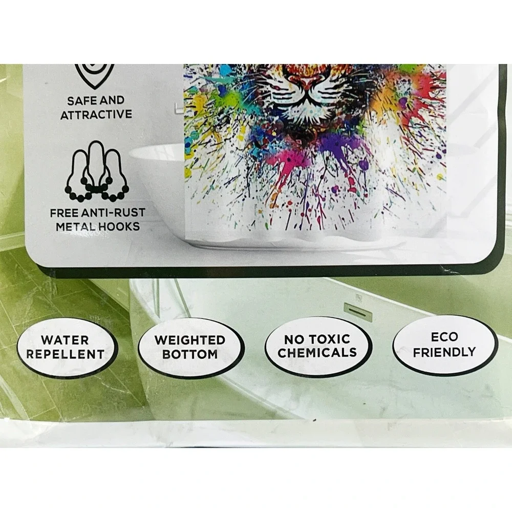 Nature's Own Essence Shower Curtain Liner TIGER Print